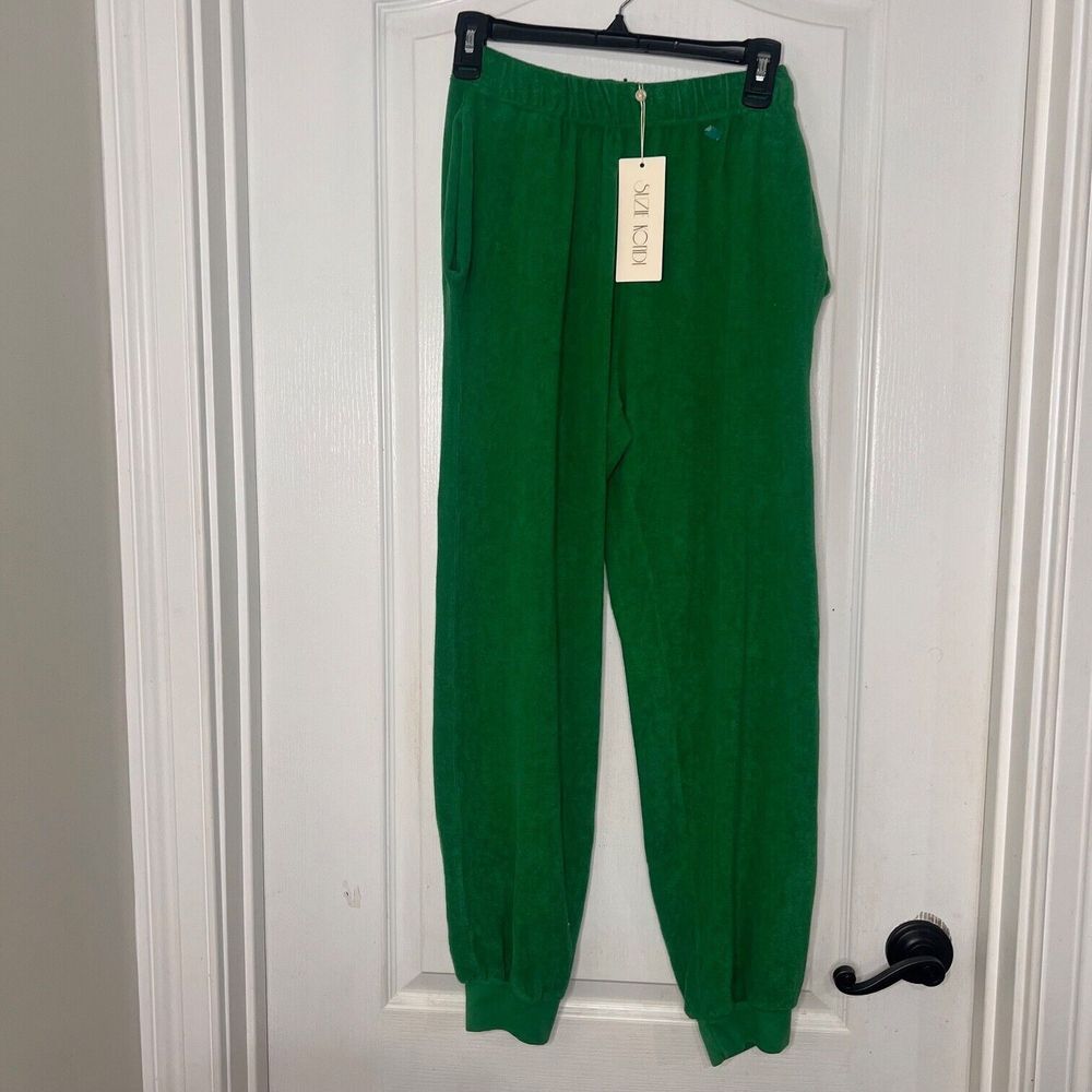 Suzie Kondi Womens High Rise Pull On Pants Sweatpants Green Size X-Small NWT